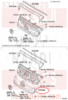 531220K020,MOULDING, RADIATOR GRILLE, LOWER,نيكل شبكل 