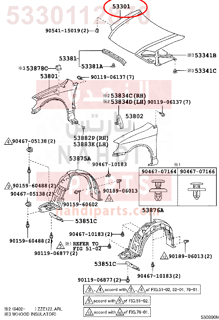 5330112870,HOOD SUB-ASSY,كبوت كامل - بونيت 