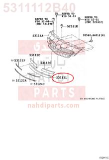 5311112B40,GRILLE SUB-ASSY, RADIATOR, CENTER,شبك امامى 