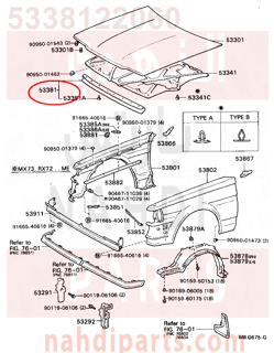 5338122060,SEAL, HOOD TO RADIATOR SUPPORT,جلدة كبوت أمامية - جلدة الهواء 