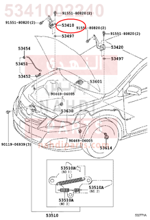 5341002240,HINGE ASSY, HOOD, RH,مفصلة كبوت يمين