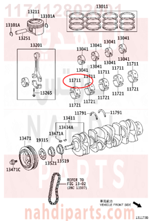 117112802001,BEARING, CRANKSHAFT,سبيكة مكينة 