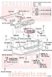 5256233030,RETAINER, REAR BUMPER, UPPER RH,قاعدة صدام خلفي يمين