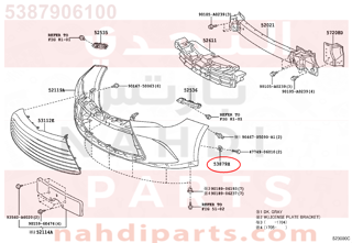 5387906100,RETAINER, FRONT FENDER LINER,وصلة قاعدة 