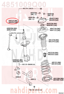 4851009Q00,ABSORBER ASSY, SHOCK, FRONT RH,مساعد أمامي يمين