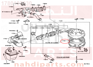 1780102030,ELEMENT SUB-ASSY, AIR CLEANER FILTER,فلتر هواء مكينة