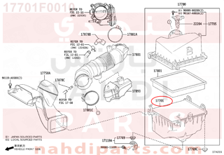 17701F0010,CASE SUB-ASSY, AIR CLEANER,جلدة هواء  