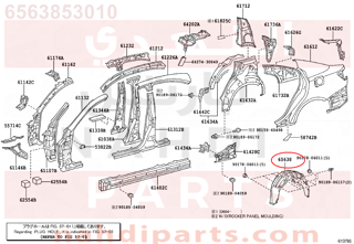 6563853010,LINER, REAR WHEEL HOUSE, LH,بطانة 