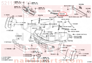 521150K010,SUPPORT, FRONT BUMPER SIDE, RH,قاعدة صدام امامى يمين