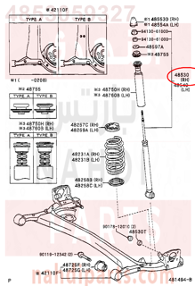 4853059327,ABSORBER ASSY, SHOCK, REAR RH,مساعد خلفى يمين 