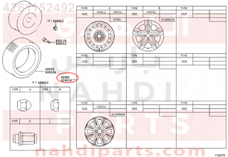 4261152492,WHEEL, DISC (FOR SPARE),جنط احتياطي 