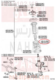 4813102J10,SPRING, FRONT COIL, RH,سستة 