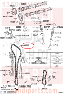 135060H021,CHAIN SUB-ASSY,جنزير مكينه كبير