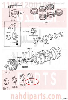 110712001001,BEARING, CRANKSHAFT,سبيكة مكينة 