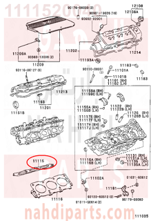 1111520040,GASKET, CYLINDER HEAD,وجه راس مكينة 