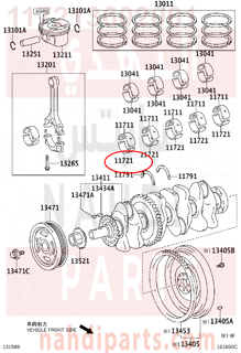 117213602001,BEARING, CRANKSHAFT, NO.2,سبيكة مكينة 