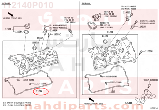 112140P010,GASKET, CYLINDER HEAD COVER, NO.2,وجه  