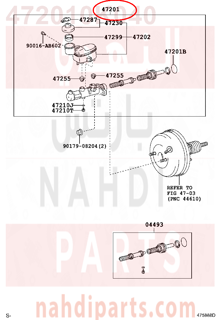 472010K040,CYLINDER SUB-ASSY, BRAKE MASTER,علبه فرامل كامله - سلندر فرامل