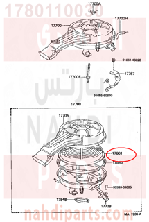 1780110030,ELEMENT SUB-ASSY, AIR CLEANER FILTER,فلتر هواء مكينة