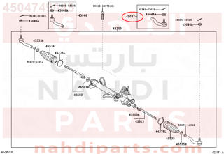 4504749045,END SUB-ASSY, TIE ROD, LH,ذراع دركسون خارجي - يسار