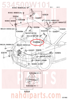 534500W101,SUPPORT ASSY, HOOD, LH,مساعد كبوت 