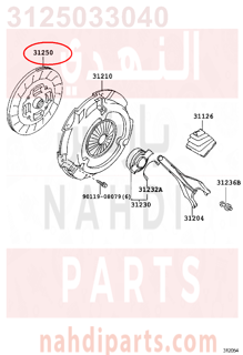 3125033040,DISC ASSY, CLUTCH,ملحق الجربكس 