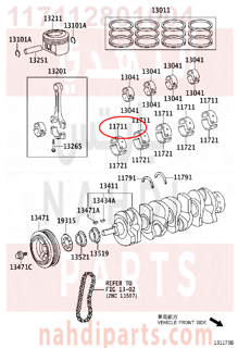 117112801004,BEARING, CRANKSHAFT,سبيكة مكينة 