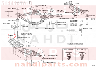 5144107010,COVER, ENGINE UNDER, RH,بطانة تحت الصدام يمين - أمامية