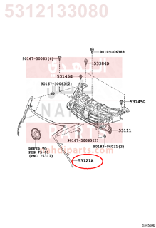 5312133080,MOULDING, RADIATOR GRILLE,نيكل شبكل 