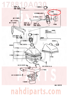 178810A030,HOSE, AIR CLEANER, NO.1,خرطوم