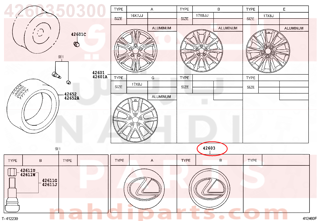 4260350300,ORNAMENT SUB-ASSY, WHEEL HUB,طاسة كفر 