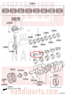 1107138010E6,BEARING, CRANKSHAFT,سبيكة مكينة 