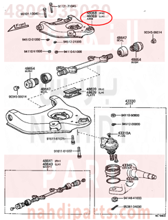 4806935030,ARM SUB-ASSY, FRONT SUSPENSION, LOWER NO.1 LH,مقص  امامى تحت يسار 