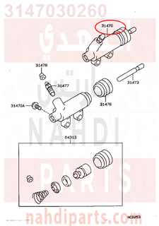 3147030260,CYLINDER ASSY, CLUTCH RELEASE,سلندر (أسطوانة )