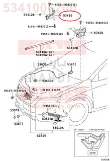 5341006200,HINGE ASSY, HOOD, RH,مفصلة كبوت يمين