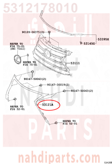 5312178010,MOULDING, RADIATOR GRILLE,نيكل شبكل 