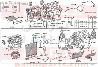 8850160410,EVAPORATOR SUB-ASSY, COOLER, NO.1,ثلاجة مكيف