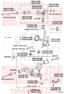 4806909090,ARM SUB-ASSY, FRONT SUSPENSION, LOWER NO.1 LH,مقص  امامى تحت يسار 