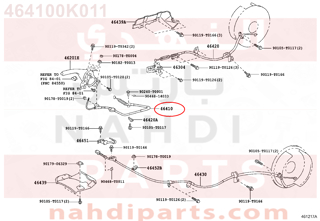 464100K011,CABLE ASSY, PARKING BRAKE, NO.1,كيبل سلك توصيل 