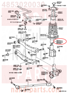 4853020030,ABSORBER ASSY, SHOCK, REAR RH,مساعد خلفى يمين 