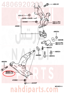 4806920200,ARM SUB-ASSY, FRONT SUSPENSION, LOWER NO.1 LH,مقص  امامى تحت يسار 