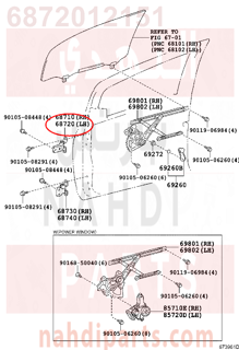 6872012151,HINGE ASSY, FR DOOR,,مفصلة باب