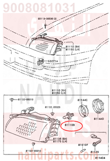 9008081031,BULB(FOR HEADLAMP, NO.1),لمبه