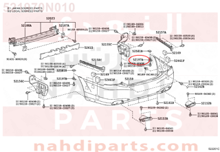 521970N010,BRACKET, REAR BUMPER SEAL, RH,قاعدة صدام خلفي يسار  