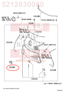 5212830080,COVER, FRONT BUMPER HOLE, LH,غطاء كشاف يسار - بدون فتحة كشاف