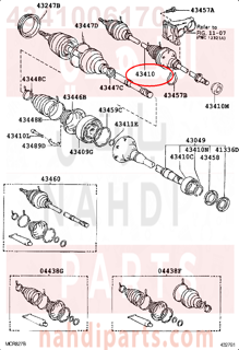 4341006170,SHAFT ASSY, FRONT DRIVE, RH,عكس أمامي يمين كامل 
