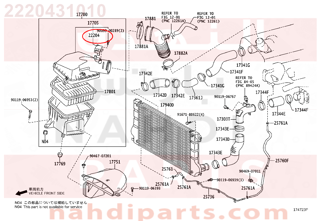 2220431010,METER SUB-ASSY, INTAKE AIR FLOW,حساس قربه الهواء 