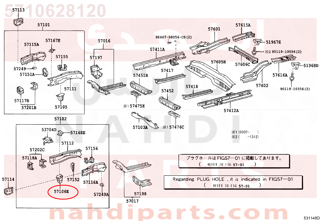 5710628120,BRACKET SUB-ASSY, FRONT SUSPENSION MEMBER MOUNTING, FRONT LH,دعامة 