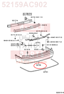 52159AC902,COVER, REAR BUMPER,جلدة صدام خلفي