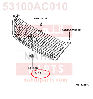 53100AC010,GRILLE, RADIATOR,شبك 